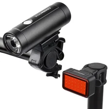 Ultracycle Black Combo Head Tail Front Rear USB 1100/30 Bike Bicycle Light Set