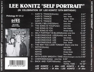 LEE KONITZ - SELF PORTRAIT NEW CD