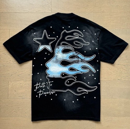 Mens Hell Studios star Knock Out Tee trendy printed cotton short sleeved T-shirt