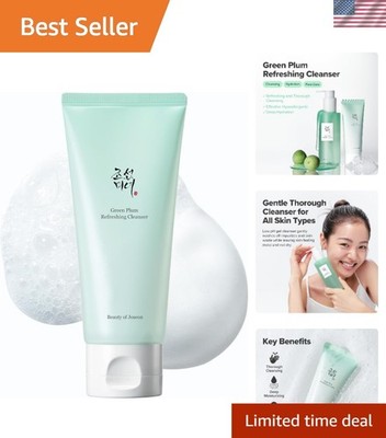 Refreshing Green Plum Gel Cleanser - Exfoliating Acne Face Wash for Radiant Skin