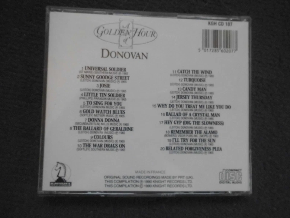 CD Donovan - A Golden Hour Of, Knight Records 1990 sehr guter Zustand !! - Bild 3 von 3