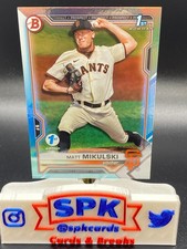 2021 Bowman Draft 1st Edition MATT MIKULSKI SKY BLUE FOIL GIANTS BD-179