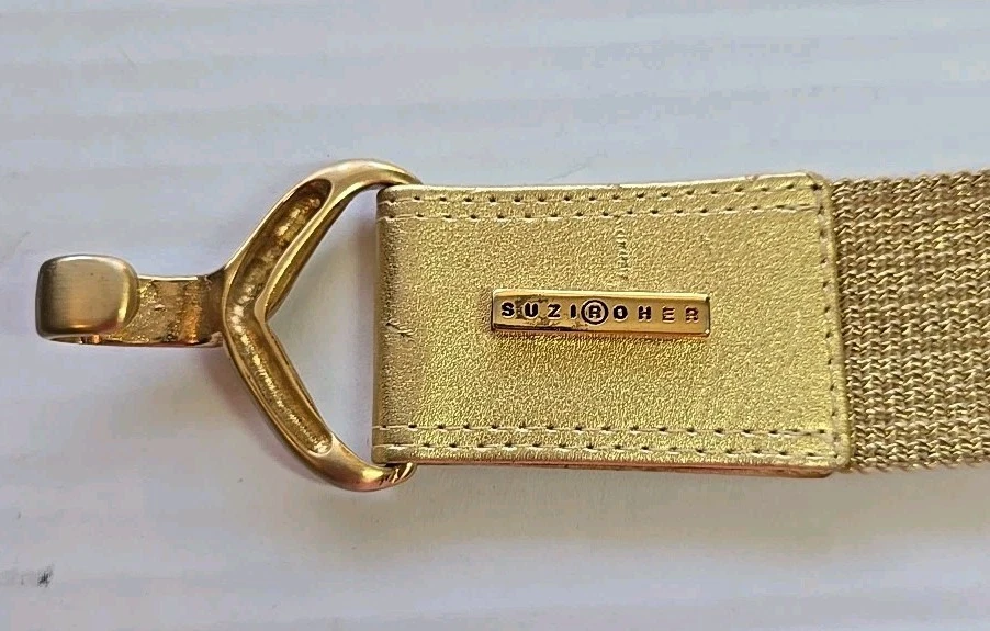 Cinturón elástico Susie Roher tono dorado de colección talla 31-33 pulgadas Foto 3 de 4