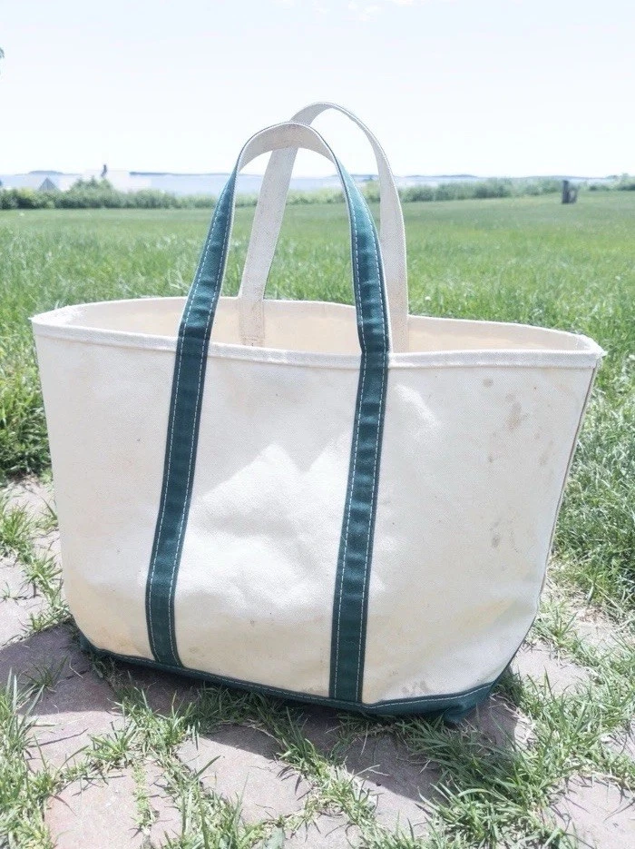 Vintage 1982-83 LL Bean Boat & Tote Rare 8" Shoulder Drop Giza Tag Freeport ME