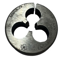 5/16"-24 UNF HSS Carbon Steel Adjustable Round Die - Left Hand - 1-1/2" O.D.