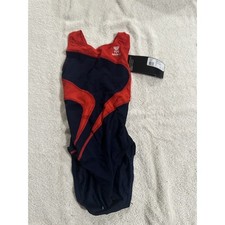 TYR Swimsuit Child , ALLIANC T-SPL, Red/navy Size 8