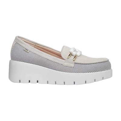 Callaghan Damen Halbschuh weiß Wildleder mit Keilabsatz