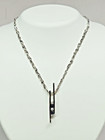 MODERN 14k White Gold Natural Sapphire & Diamond Braided Beaded 21" Necklace — photo 6