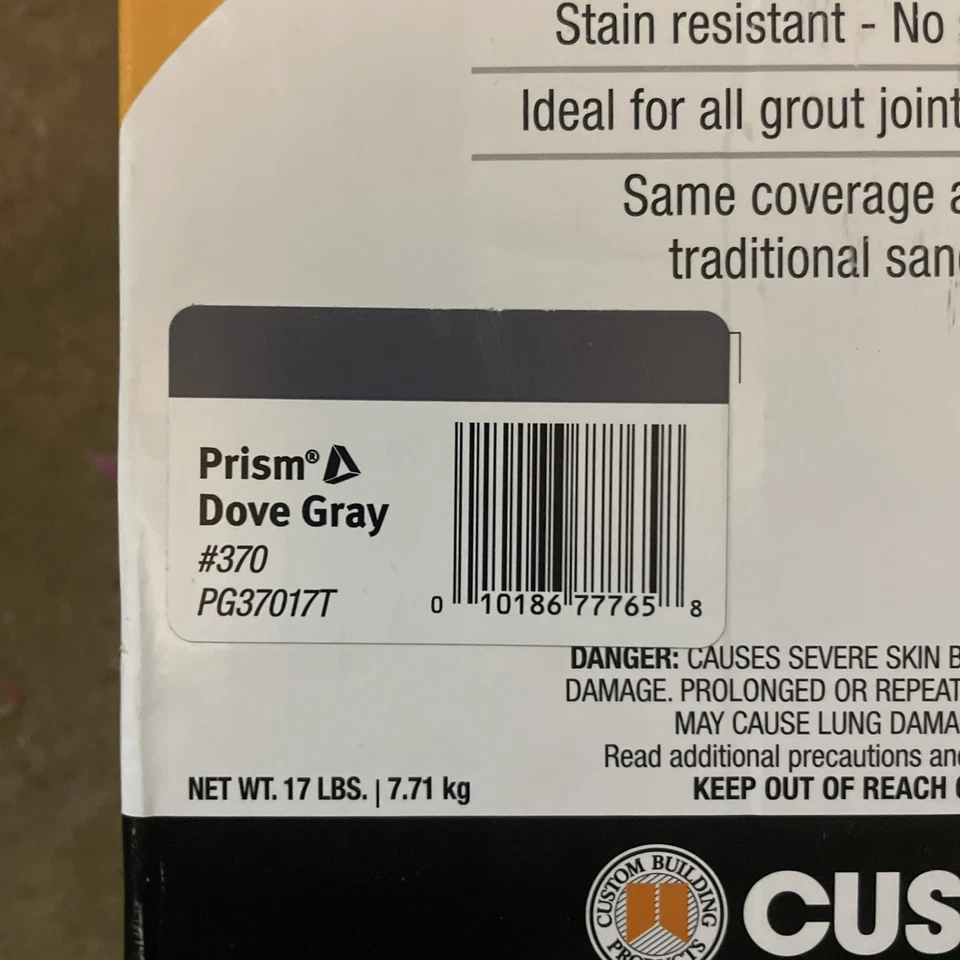 Custom Prism Ultimate Performance Grout - 17 lb - Dove Gray #370 PG37017T - Image 3 of 3