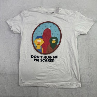 Dont Hug Me Im Scared White Graphic Short Sleeve Shirt Men's Large