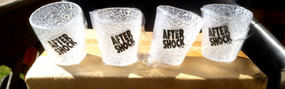 50 qty AFTER SHOCK CRACKLE LOOK PLASTIC SHOT GLASSES - BRAND NEW! FAST S&H...