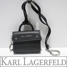 Karl Lagerfeld K/IKONIK Black Genuine Leather Mini Satchel Bag Charm w/ Tag