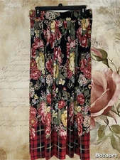 J. G. Hook Women’s Boho Maxi Skirt Size 8 Pleated Peasant Cottage Country Floral