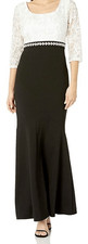 Alex Evening Embellished waist Balck  White Dress Size 8 mother of the bride gu