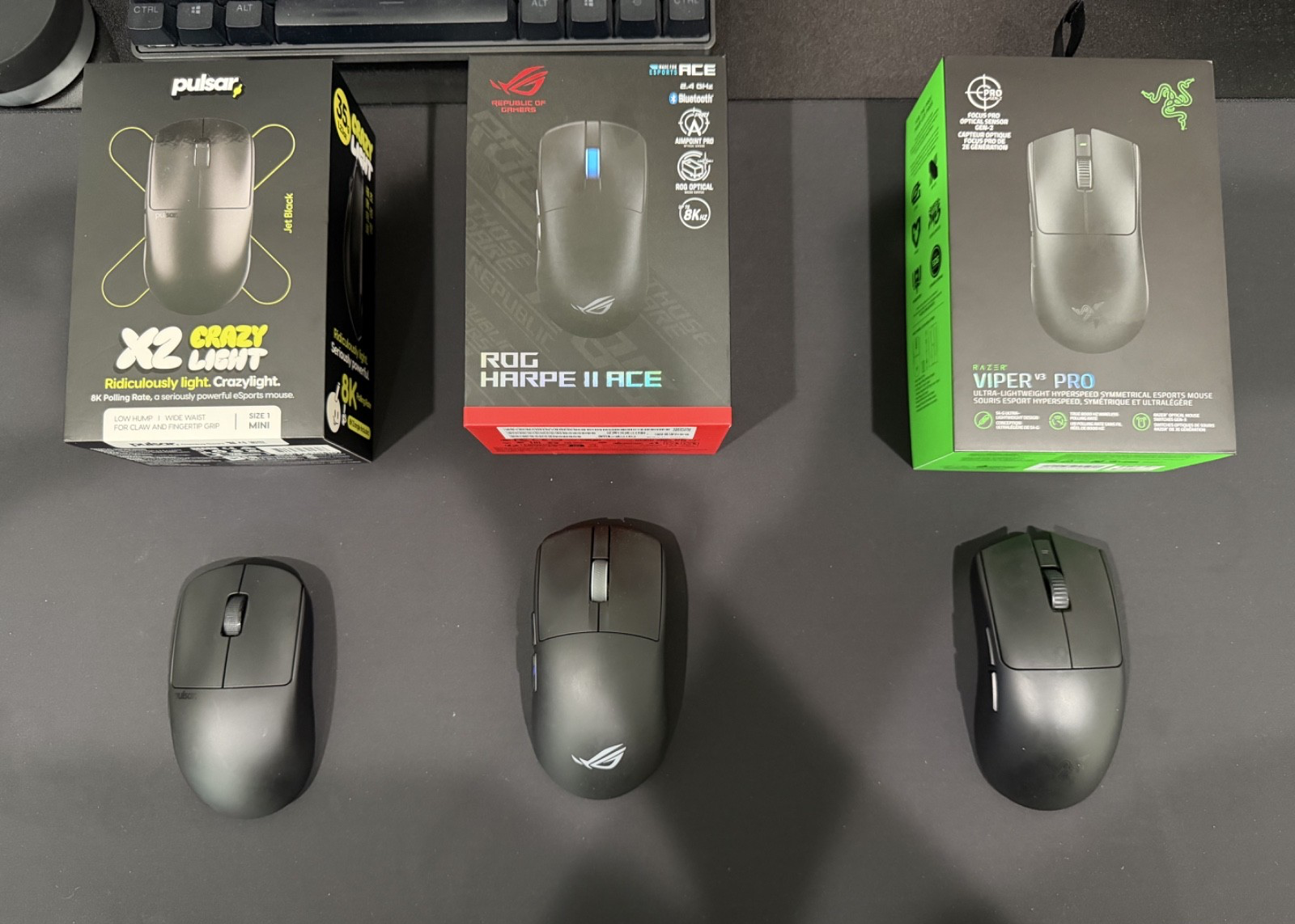 Gaming Mouse Bundle Razer Viper V3 Pro ROG Harpe II Ace Pulsar X2 CrazyLight Min-image