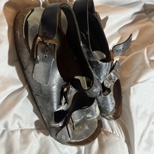 Birkenstock Milano Mens 12 EU 45 Soft Foot Dark, Brown, Oiled Leather Sandals Ok