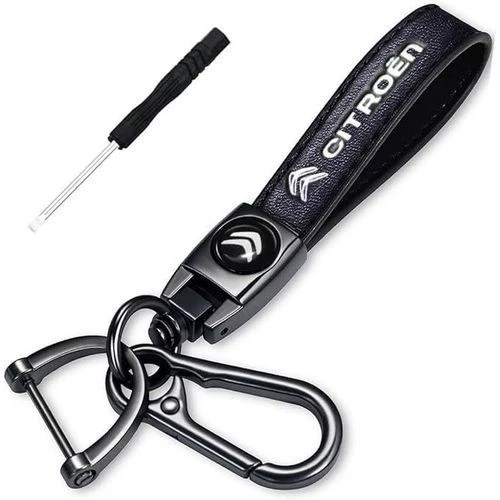 NEW Citroën Luxury Modern Leather Keychain Keyring Logo Car Key Ring UK SELLER - Picture 1 of 3