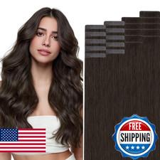 HOTBANANA Invisi Edge Tape in Hair Extensions Human Hair, 18inch 50g 10pcs Invis