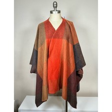 Ichi Winter Warm Patchwork Cape Poncho Vintage Rare Women  s Size Medium M USED