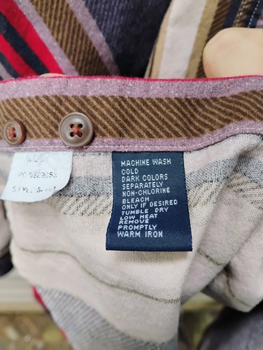 Chaps Ralph Lauren VTG Shirt Colorblock Stripe Long Sleeve Button Up Size Large - Picture 13 of 14
