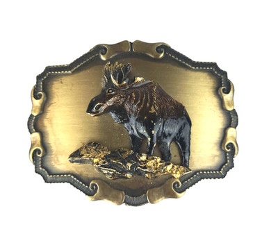 RAINTREE Buckle & Jewelry Co. - Moose Belt Buckle 1979 Vintage