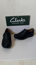 Clarks Appley Zip Comfort Black Leather Shoes Size UK 6 EU 39.5 Wide Fit