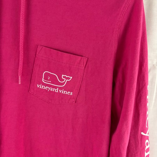 Vestido Camiseta Vineyard Vines Bolsillo Con Capucha Pequeño Manga Larga Rosa DEFECTUOSO - Imagen 7 de 8