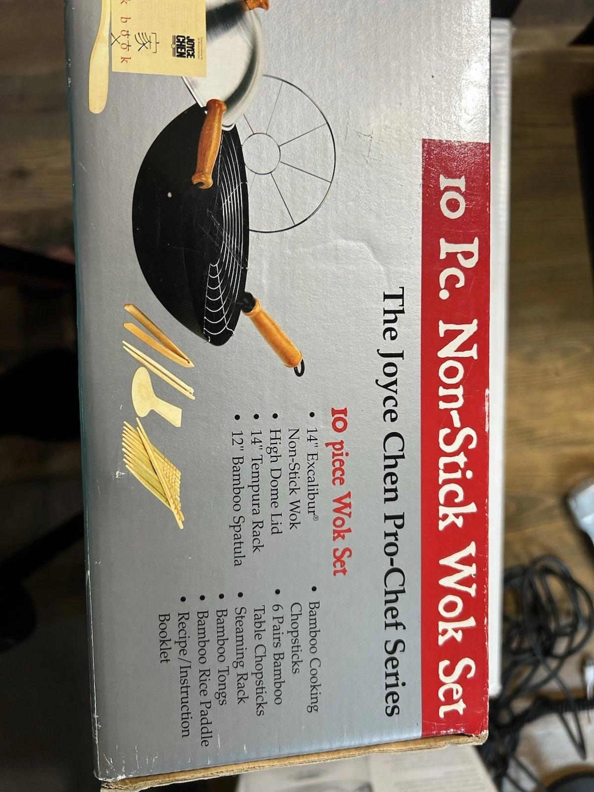 New. 2004 Joice Chen 10 Piece Non-Stick Wok Set. Pro Chef Series