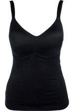Rhonda Shear Molded Cup Cami Tank Top Black