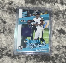 Lamar Jackson 2019 Panini Donruss Threads Red Parallel patch Jersey Card #T-7