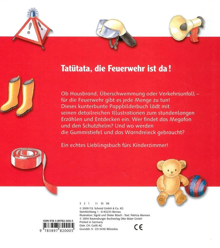 Wimmelbuch: Bei der Feuerwehr - wunderschönes Pappbilderbuch (Verkehrsunfall uvm - Bild 2 von 4