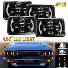 4PCS 4x6" Projector LED Headlights Hi/Lo Beam DRL Fit For Nissan 720 1983-1986