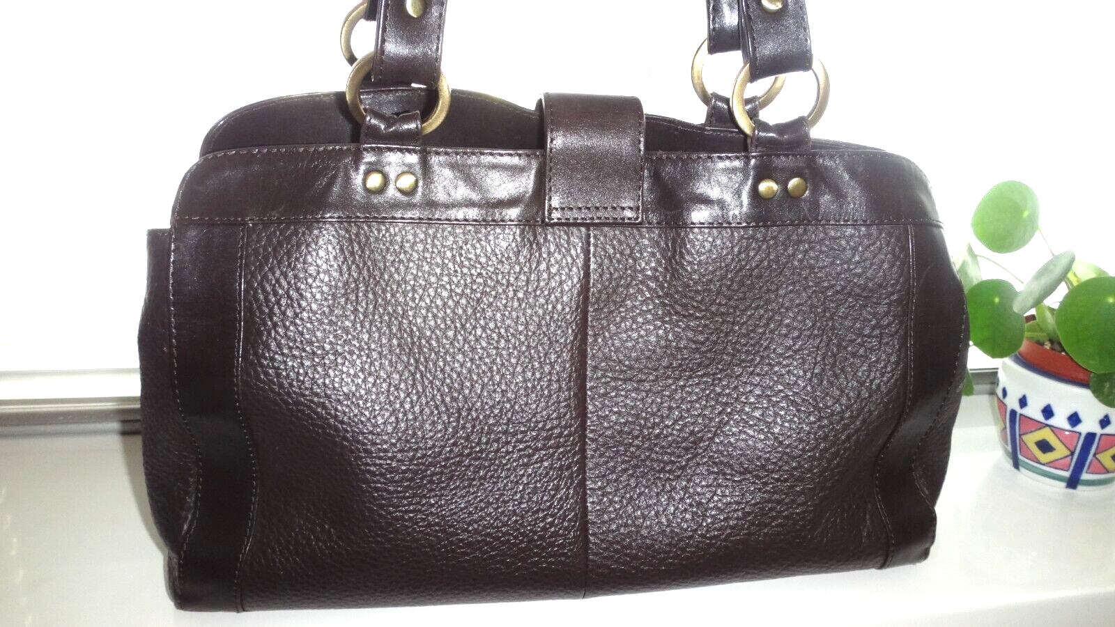 Borsa a tracolla Fab Designer pelle di pony e pelle stampa leopardata manico superiore