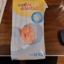 Cuties Baby Diaper Newborn Up to 10 lbs. 42 ct New