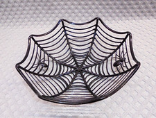 Black Plastic Halloween Bowl Spiderweb Spiders Web Decoration Party Candy