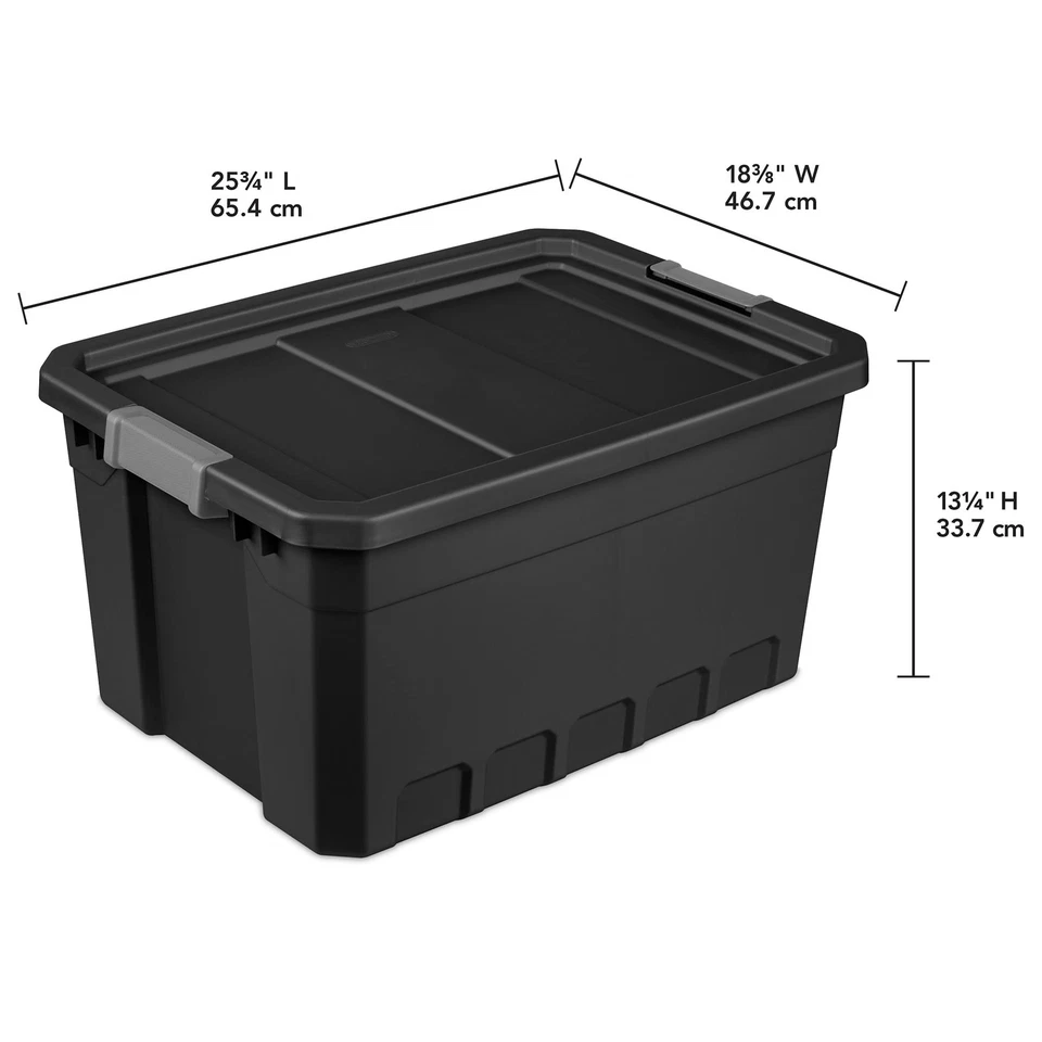 Caja de almacenamiento apilador de mano negra Sterilite 19GA 14869006 organizador de alta resistencia Foto 4 de 4