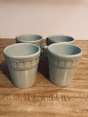 Matceramica Set Of 4 Coffee Mugs/cups Ceramic Venice Light Blue