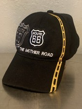 Route 66 The Mother Road Adjustable Hat Cap Black Yellow