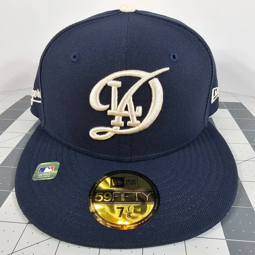 New Era Mens Navy Los Angeles Dodgers City Connect 59FIFTY Fitted Hat Cap 7 1/8