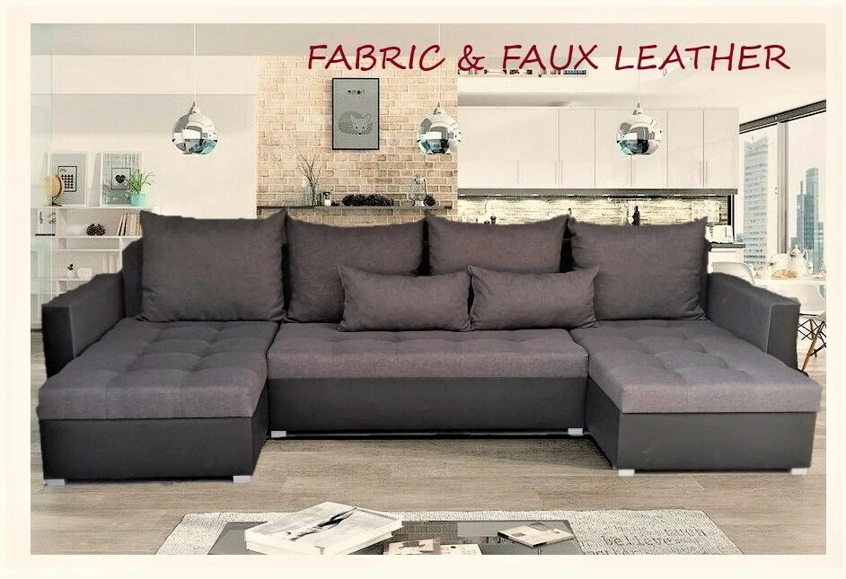 Faux Leather Corner Sofa Bed With Storage Matttroy