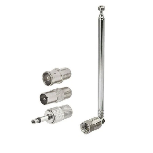 F Type Telescopic Aerial Antenna 75 Ohm with TV / 3.5 Adapter Bose Wave Radio FM - Picture 6 of 6