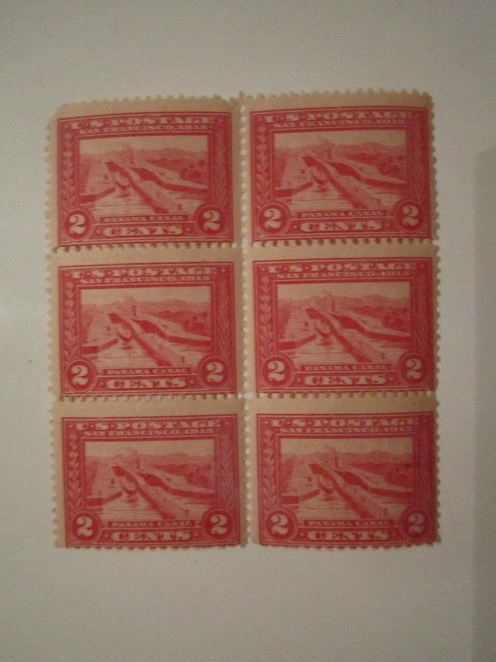 1915 U.S. STAMP SCOTT #398 PANAMA CANAL STAMP BLOCK 6 STAMPS MINT - MNH - OFC-2 - Image 2 of 3