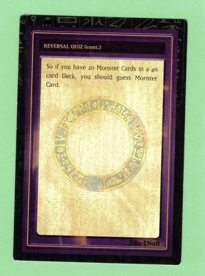 YUGIOH TIP CARD #8 OF 50 "REVERSAL QUIZ" DR1-EN08 (215) | eBay