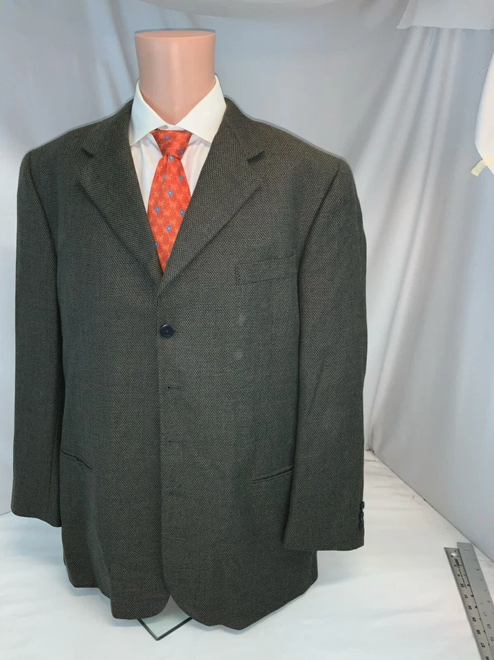 Blazer Abrigo Deportivo Jhane Barnes 42R Marrón Tejido Lana 4B EE. UU. Como Nuevo YGI E1-370 Foto 2 de 4