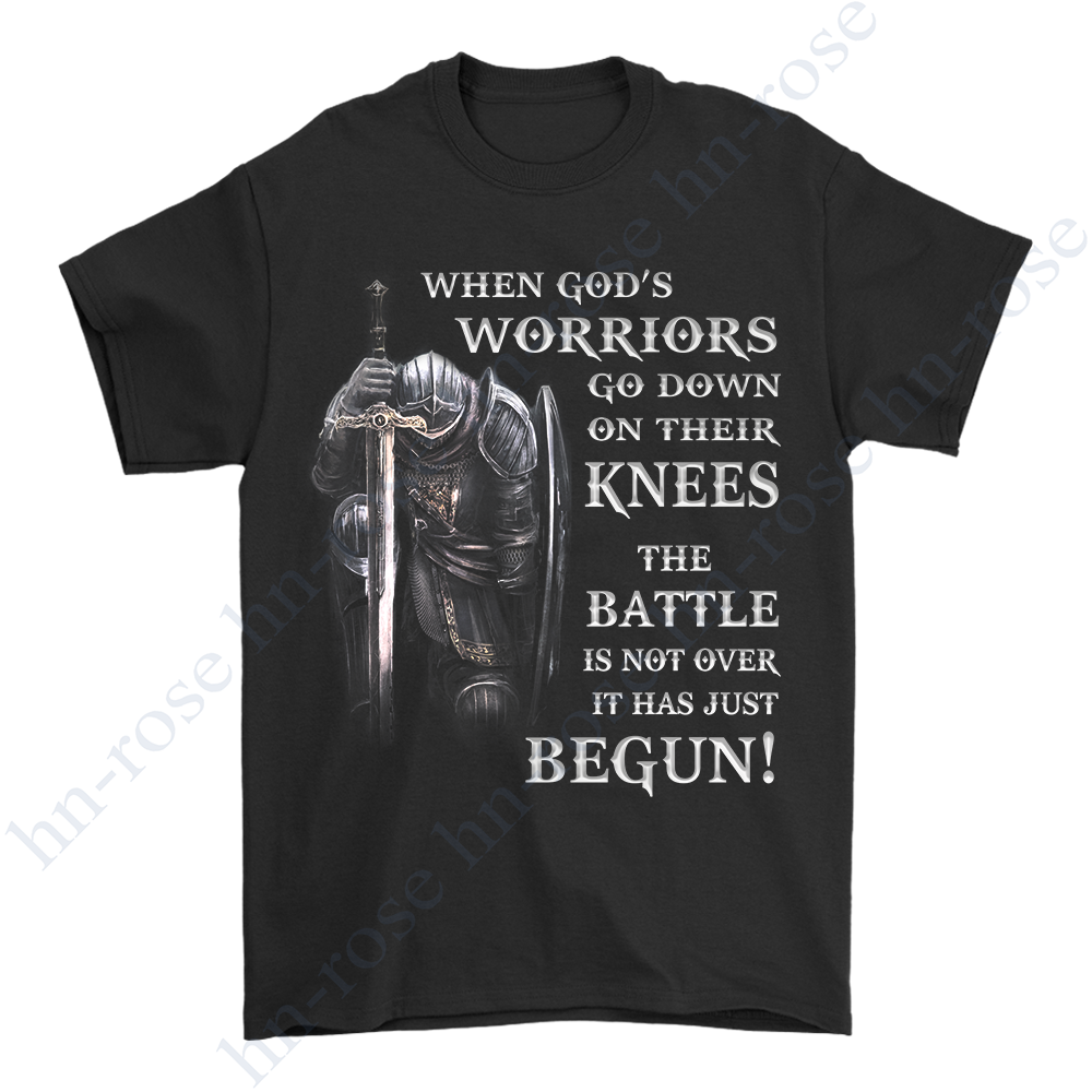 When God's Warriors Go Down On Their Knees Tee, Crusader Knights Templar T-shirt-image
