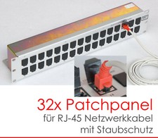 32-Port Patch Panel 19" 48Cm For Server Rack For Cat 5E, Cat 6 Patch Cord VL313
