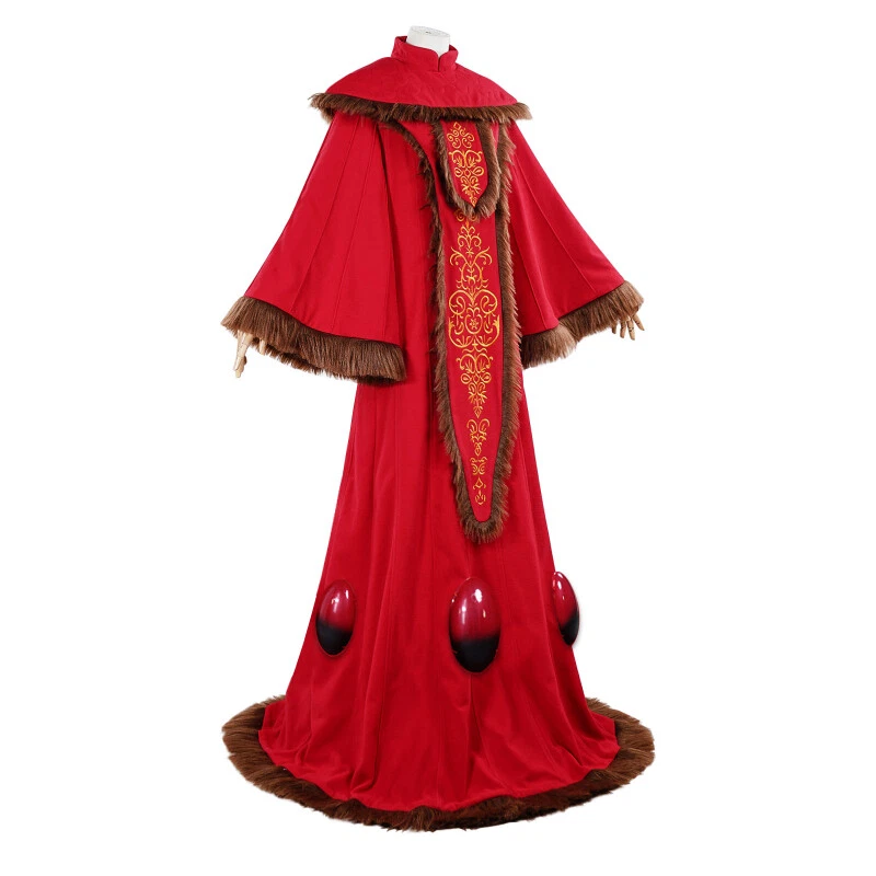Star Wars Padmé Amidala Cosplay Costume Red Queen Dress Cloak Shawl Halloween - Image 2 of 4