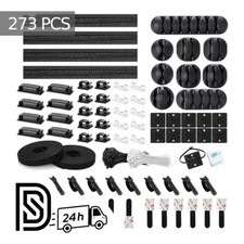 Cable Tidy Management Kit 273PCS Cord Organiser Ties Under Desk Home Office UK