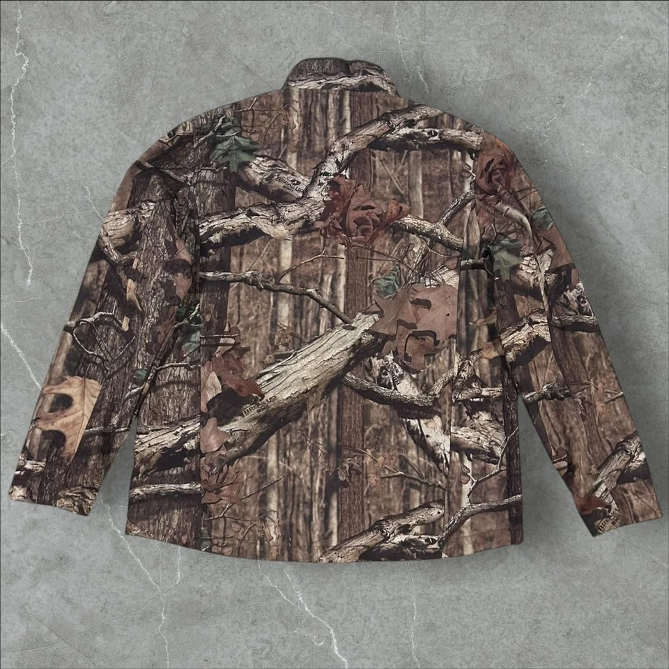 Mossy Oak Full Zip Camo Jacket Mens Medium Pockets Fleece Lined Break Up - Image 2 of 4