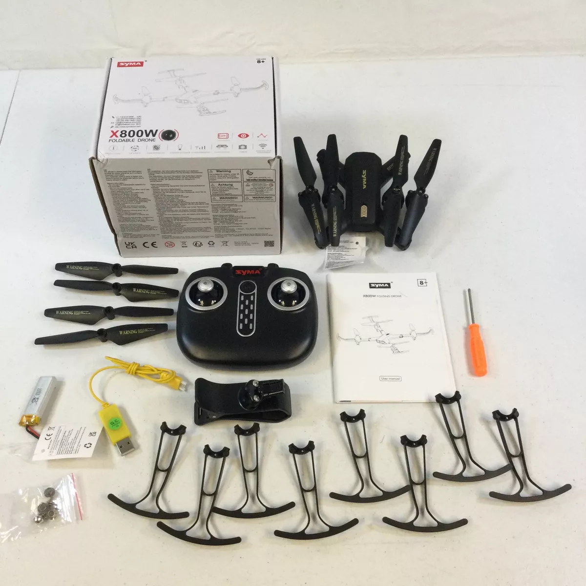Syma X800W Black Remote Control Foldable Drone Quadcopter Ages 8